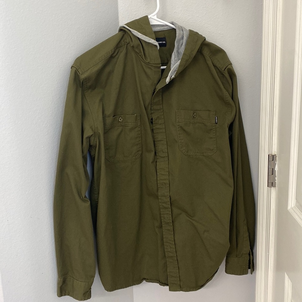 Hooded button up